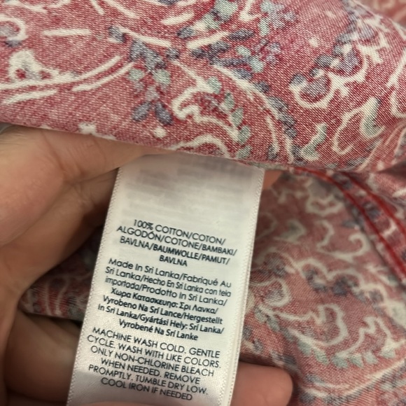 Red Paisley Button-Up Blouse - Picture 4 of 4